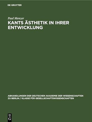 Kants Ästhetik in ihrer Entwicklung