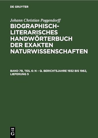 N – Q. Berichtsjahre 1932 bis 1962, Lieferung 5