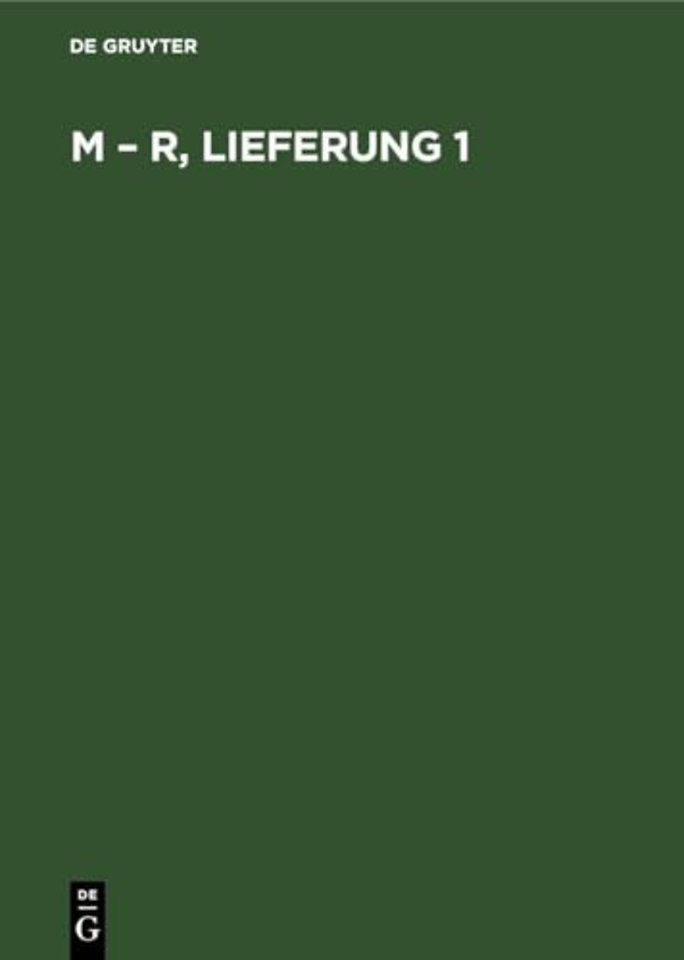 M – R, Lieferung 1 – BLHEN–B, Band 7b, Teil 6