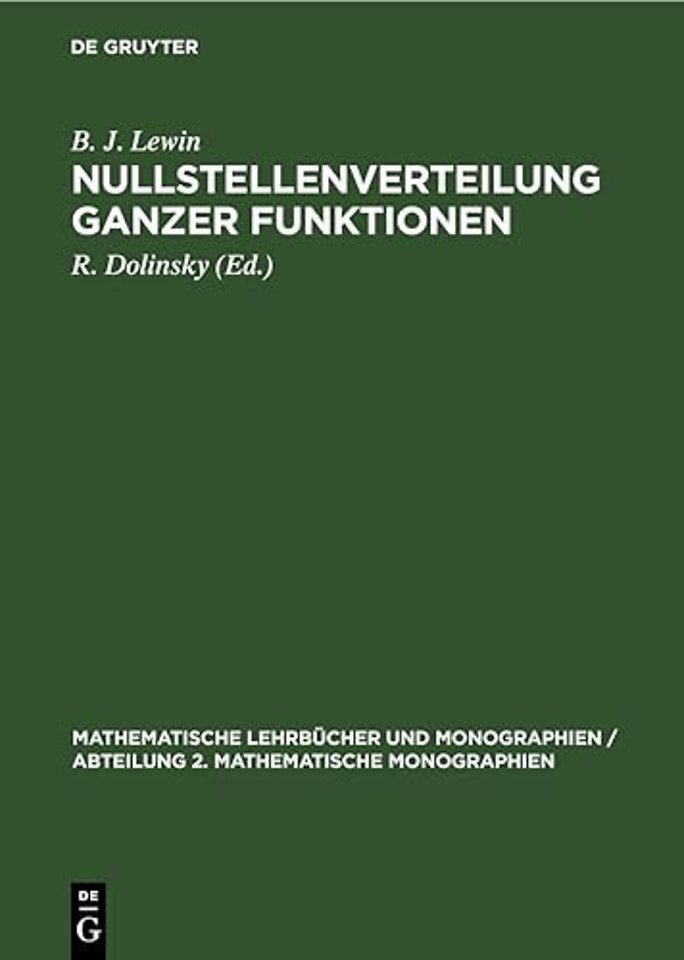 Nullstellenverteilung Ganzer Funktionen
