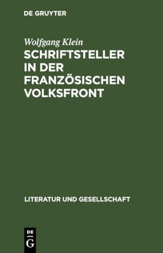Schriftsteller in Der Franzosischen Volksfront
