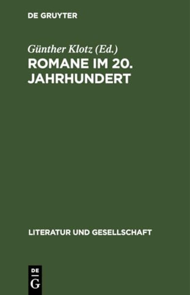 Romane Im 20. Jahrhundert