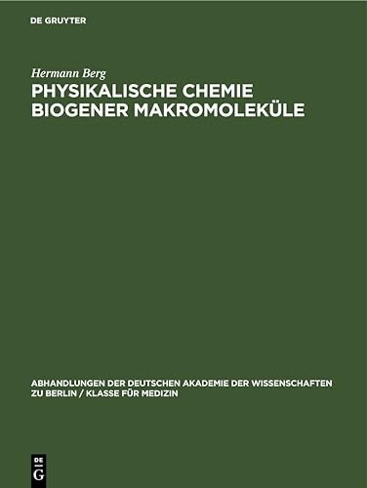 Physikalische Chemie biogener Makromoleküle – II. Jenaer Symposium, 18. bis 21. September 1963. Vorträge und Diskussionen
