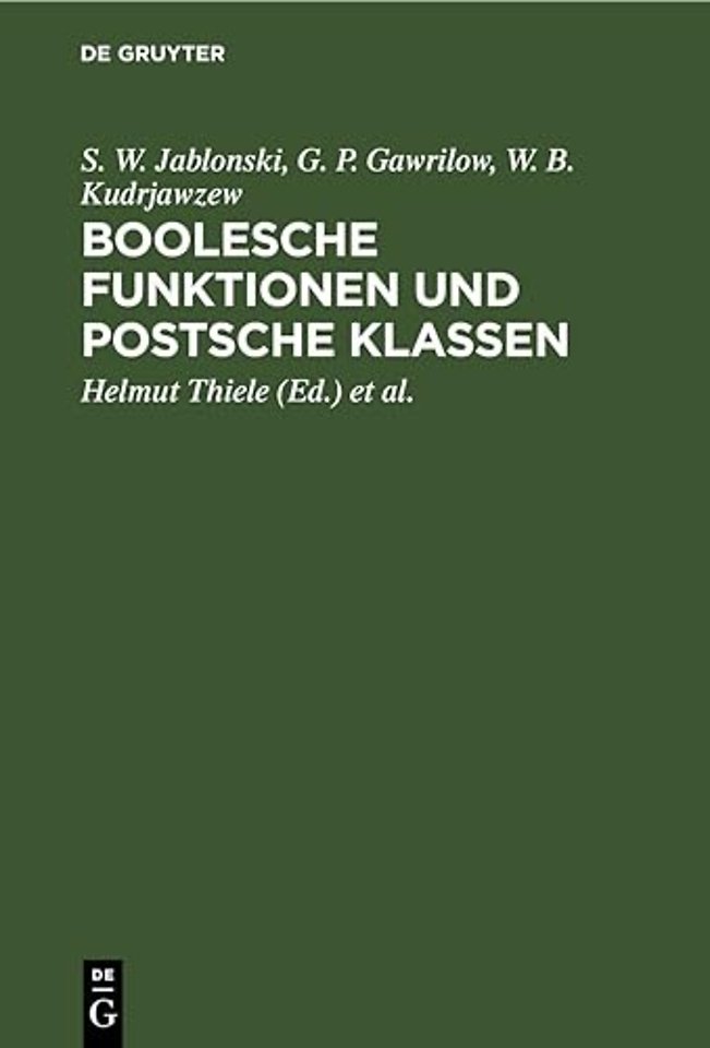 Boolesche Funktionen Und Postsche Klassen