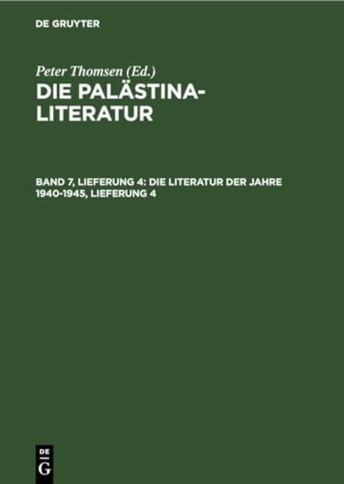 Die Literatur Der Jahre 1940-1945, Lieferung 4