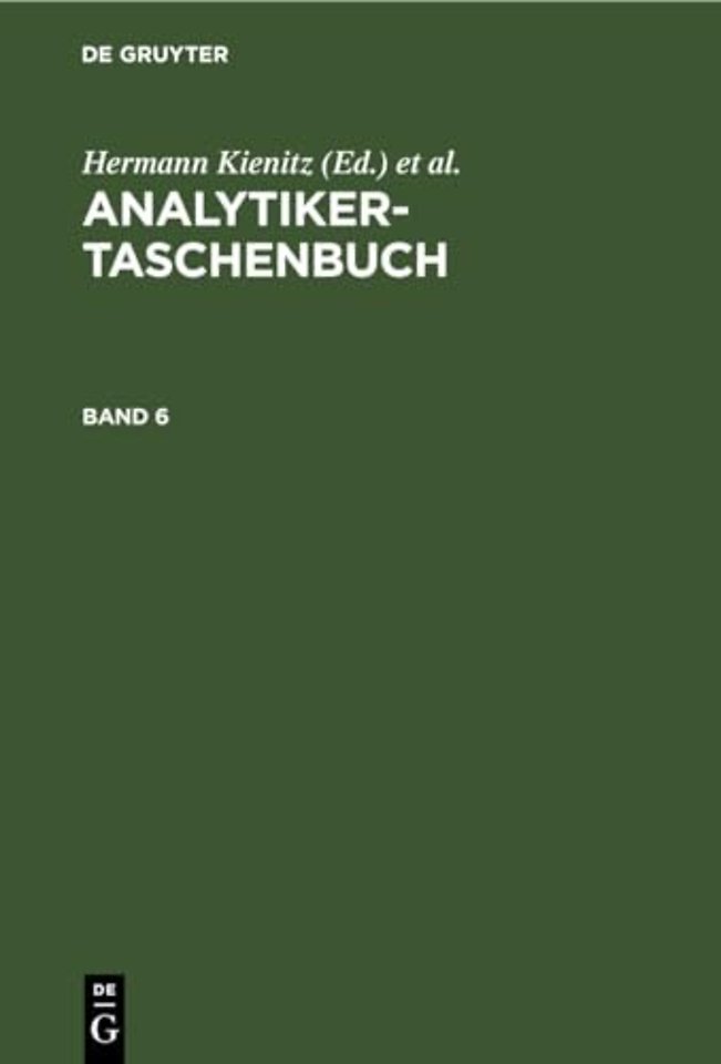 Analytiker-Taschenbuch. Band 6