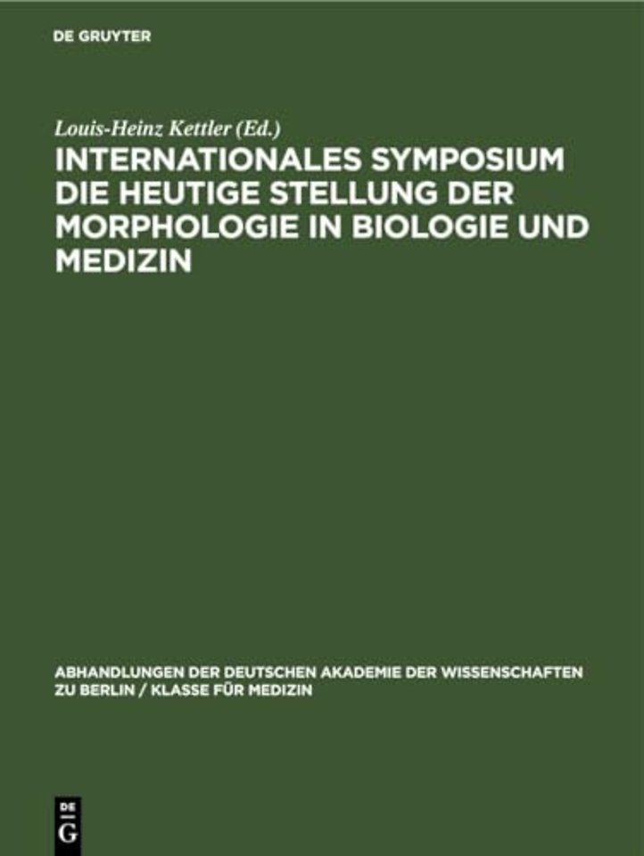 Internationales Symposium die heutige Stellung d – Berlin, 15. bis 17. Februar 1968