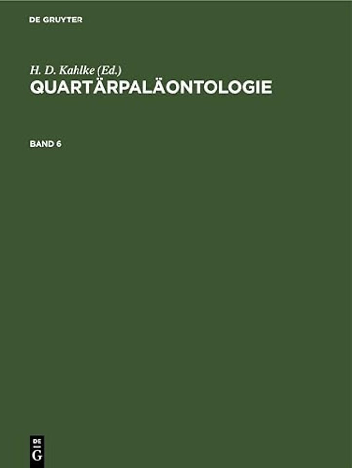 Quartarpalaontologie. Band 6