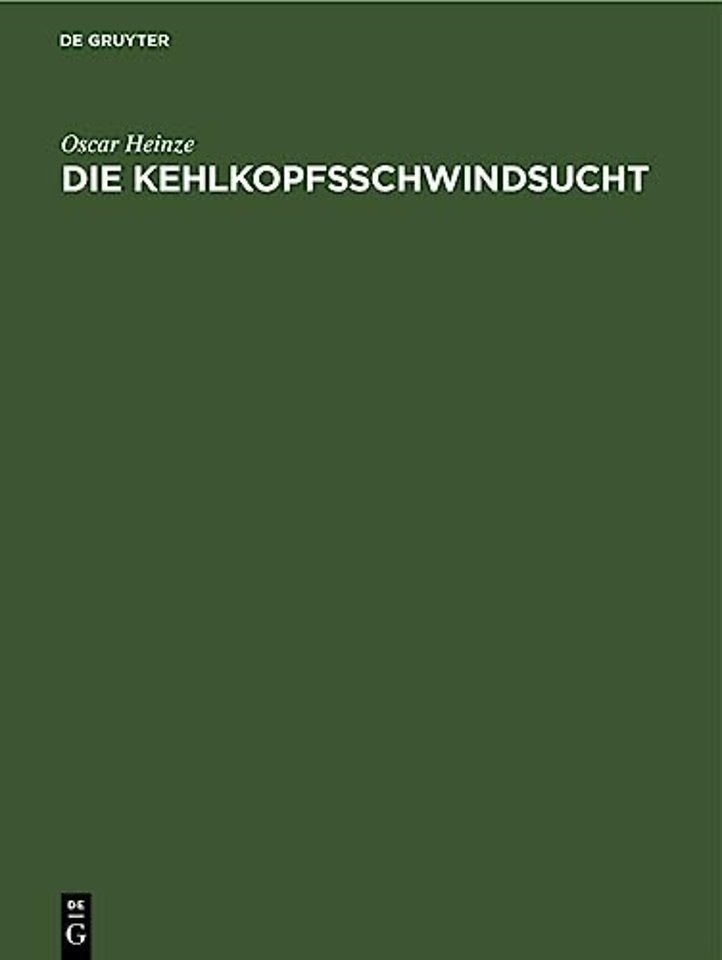 Die Kehlkopfsschwindsucht – Nach Untersuchungen im Pathologischen Institute der Universität Leipzig