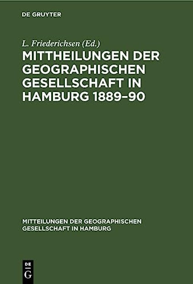 Mittheilungen der Geographischen Gesellschaft in Hamburg 1889–90