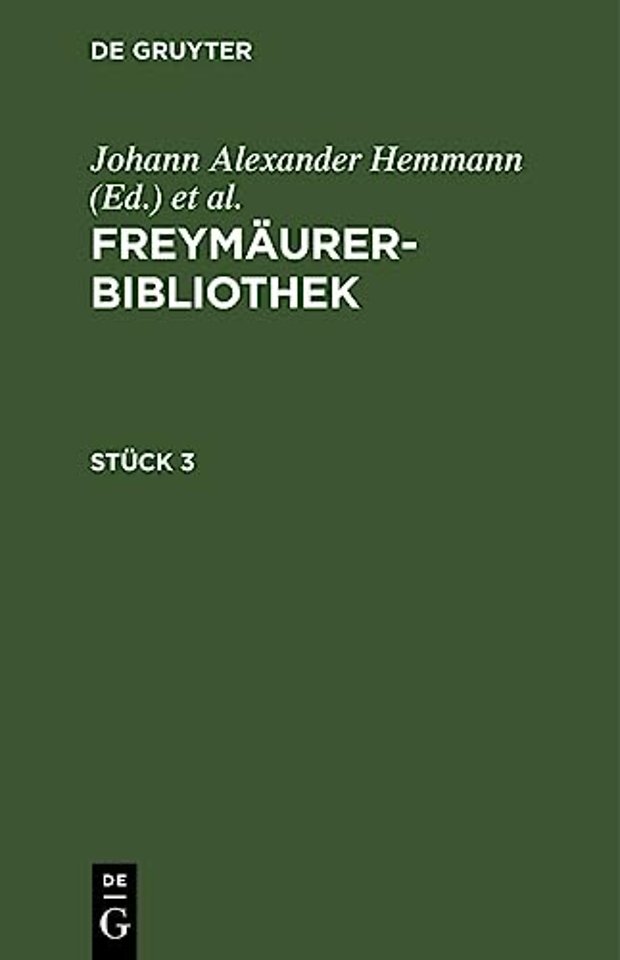 Freymaurer-Bibliothek. Stuck 3