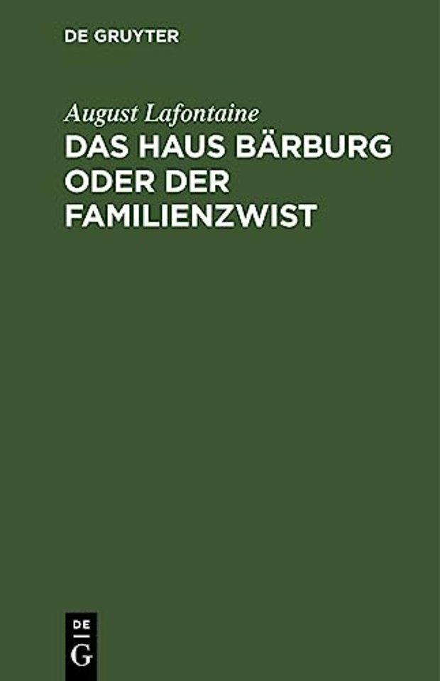 Das Haus Barburg Oder Der Familienzwist