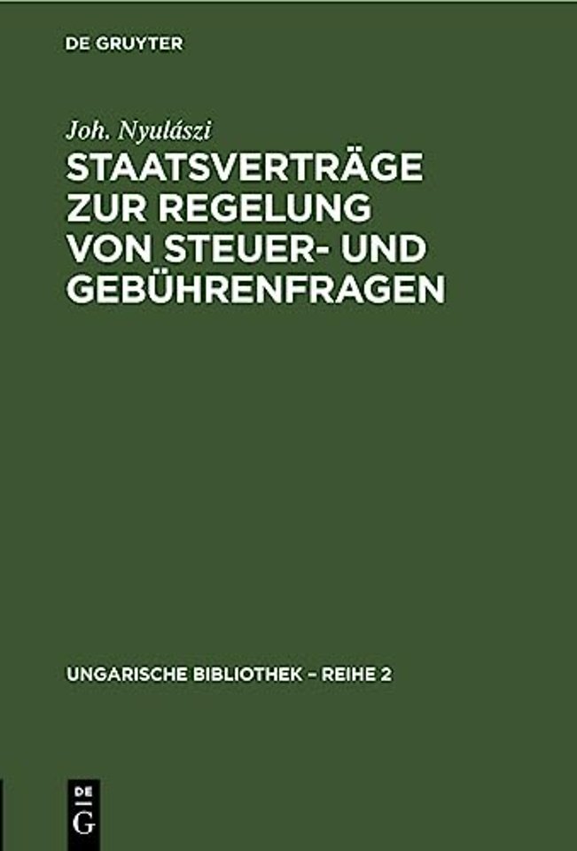 Staatsvertrage Zur Regelung Von Steuer- Und Gebuhrenfragen