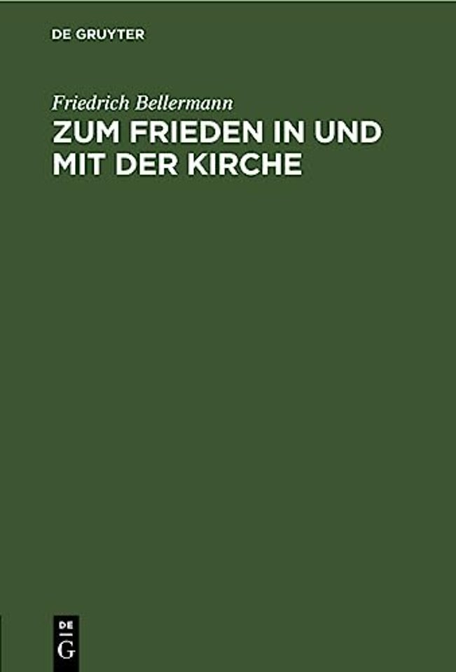 Zum Frieden in Und Mit Der Kirche