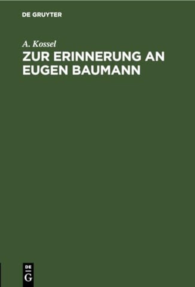Zur Erinnerung an Eugen Baumann