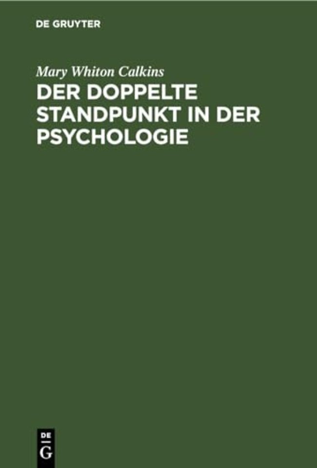 Der doppelte Standpunkt in der Psychologie