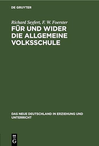 Für und wider die allgemeine Volksschule