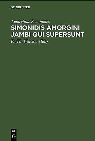 Simonidis Amorgini Jambi Qui Supersunt