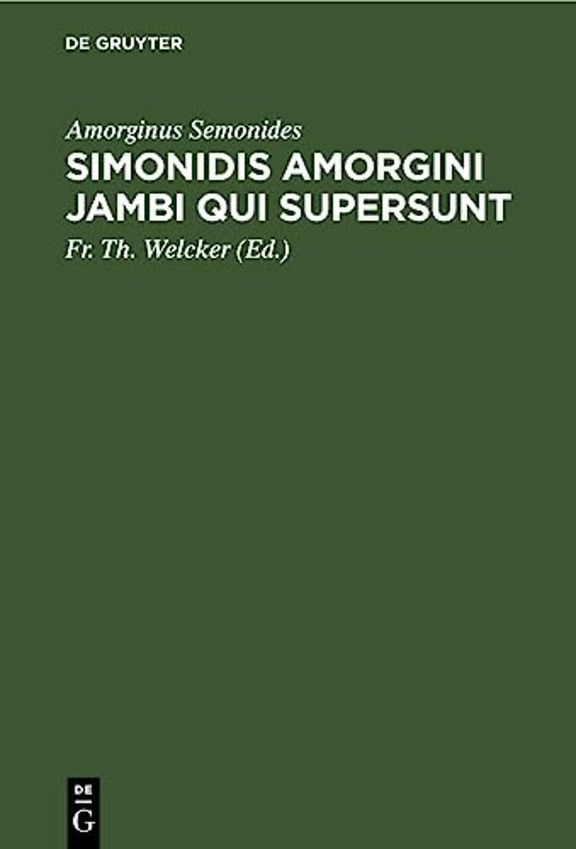 Simonidis Amorgini Jambi qui supersunt