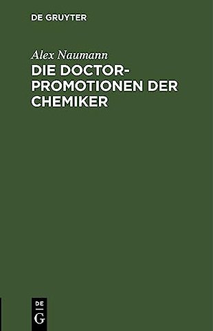 Die Doctorpromotionen Der Chemiker