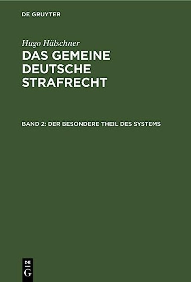 Der Besondere Theil Des Systems