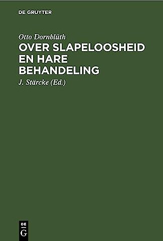 Over slapeloosheid en hare behandeling