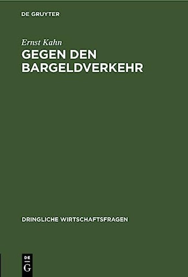 Gegen Den Bargeldverkehr