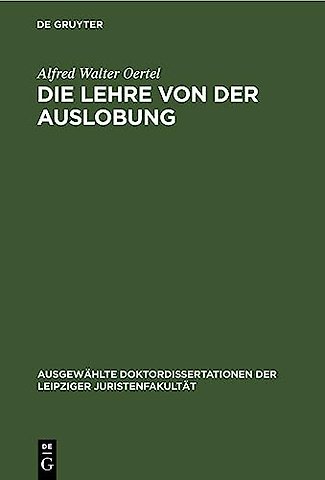 Die Lehre von der Auslobung