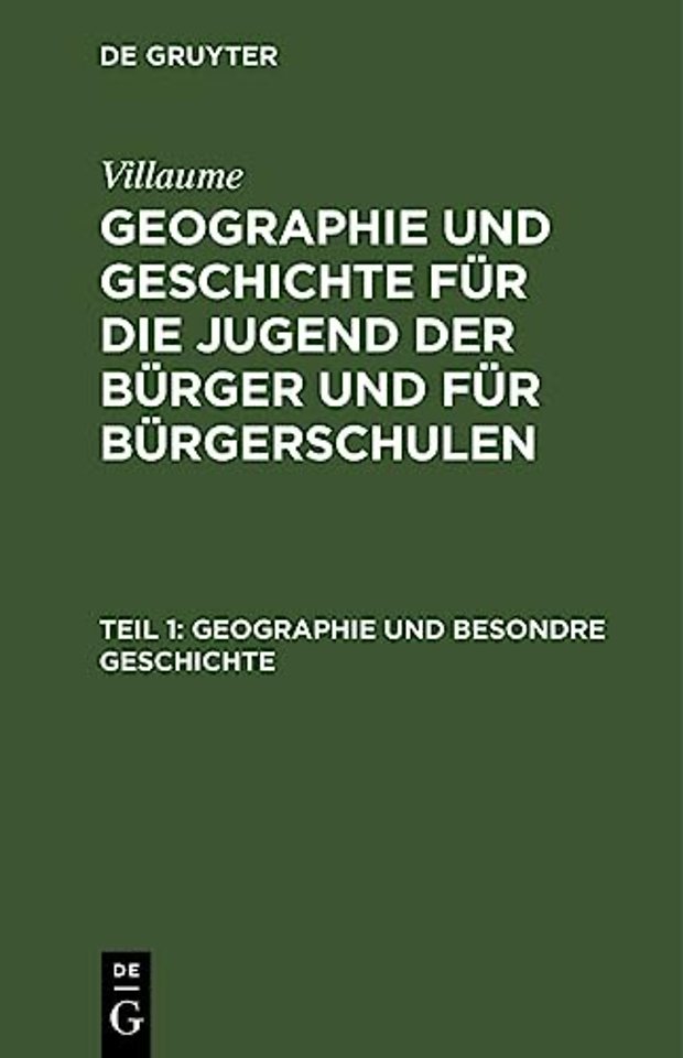 Geographie Und Besondre Geschichte
