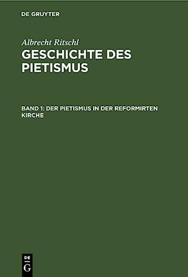 Der Pietismus in der reformirten Kirche