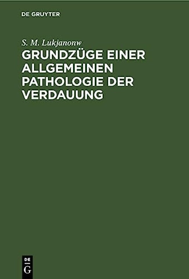 Grundzüge einer allgemeinen Pathologie der Verda – Zehn Vorlesungen