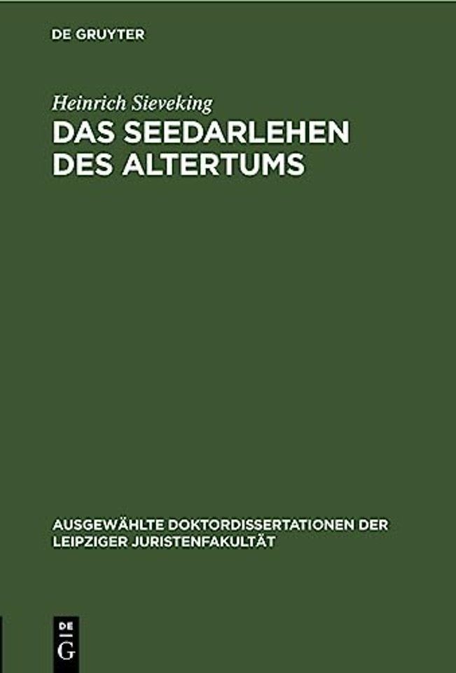 Das Seedarlehen Des Altertums