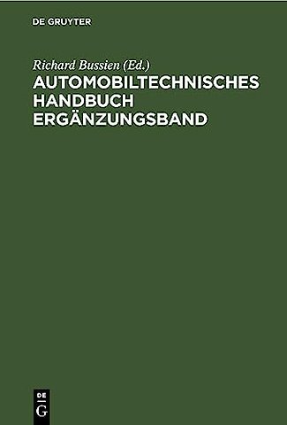 Automobiltechnisches Handbuch Erganzungsband