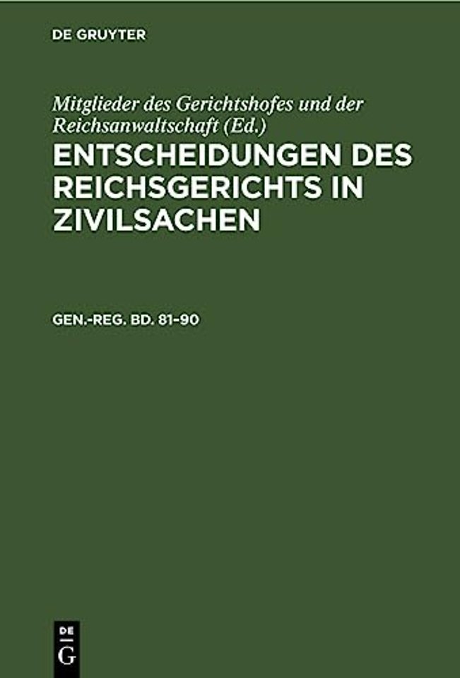 Generalregister zum Band 81–90