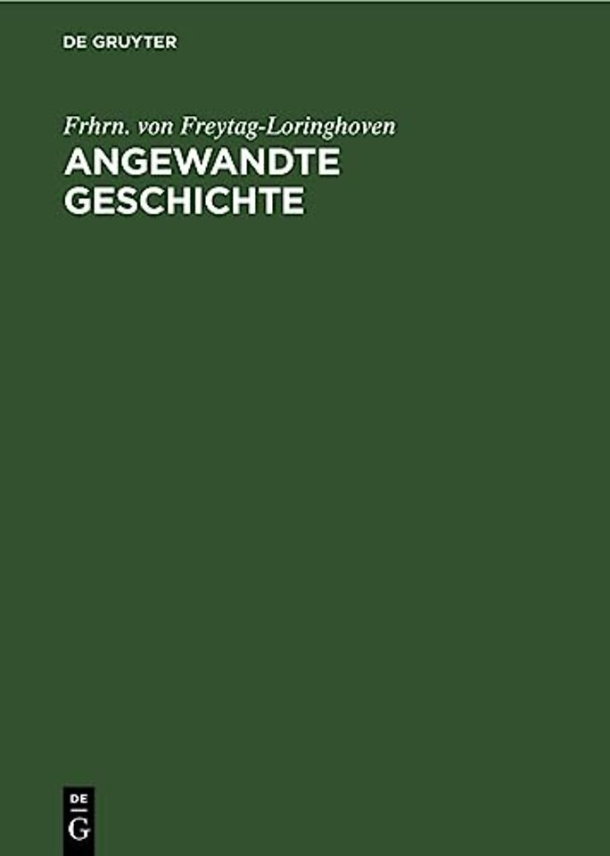 Angewandte Geschichte – Ein Versuch