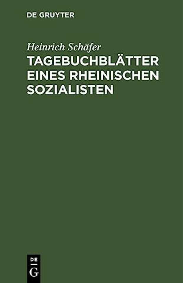 Tagebuchblatter Eines Rheinischen Sozialisten
