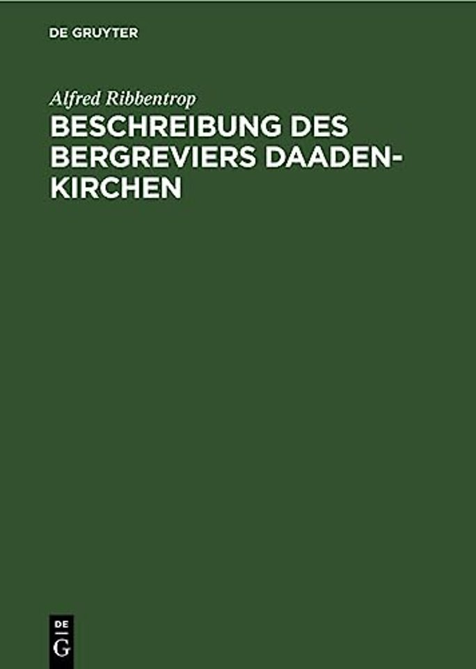 Beschreibung Des Bergreviers Daaden-Kirchen