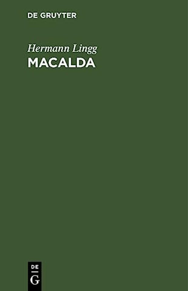Macalda – Trauerspiel in fünf Aufzügen