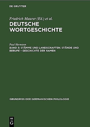 Stämme und Landschaften. Stände und Berufe – Geschichte der Namen