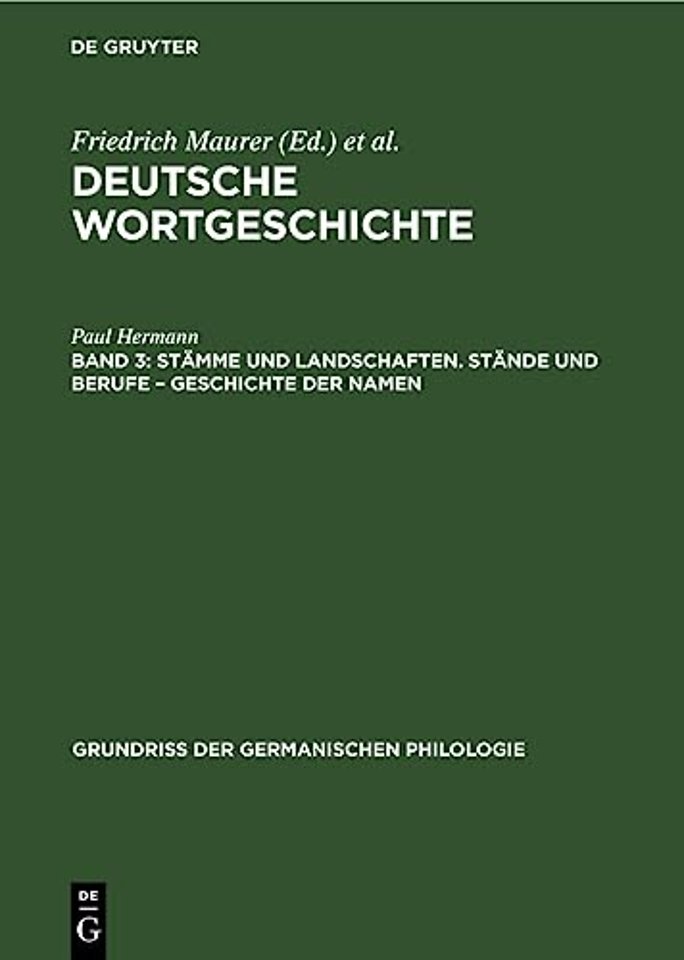Stämme und Landschaften. Stände und Berufe – Geschichte der Namen
