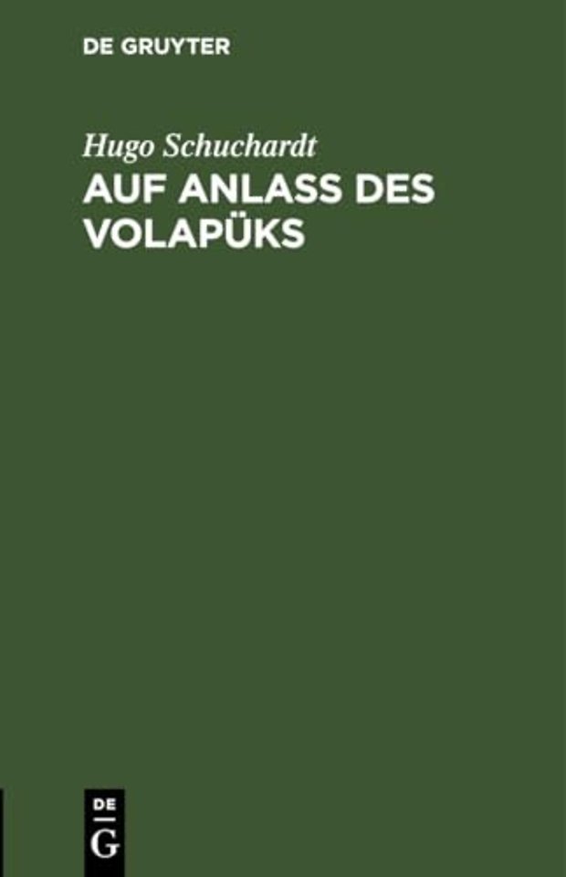 Auf Anlass Des Volapuks