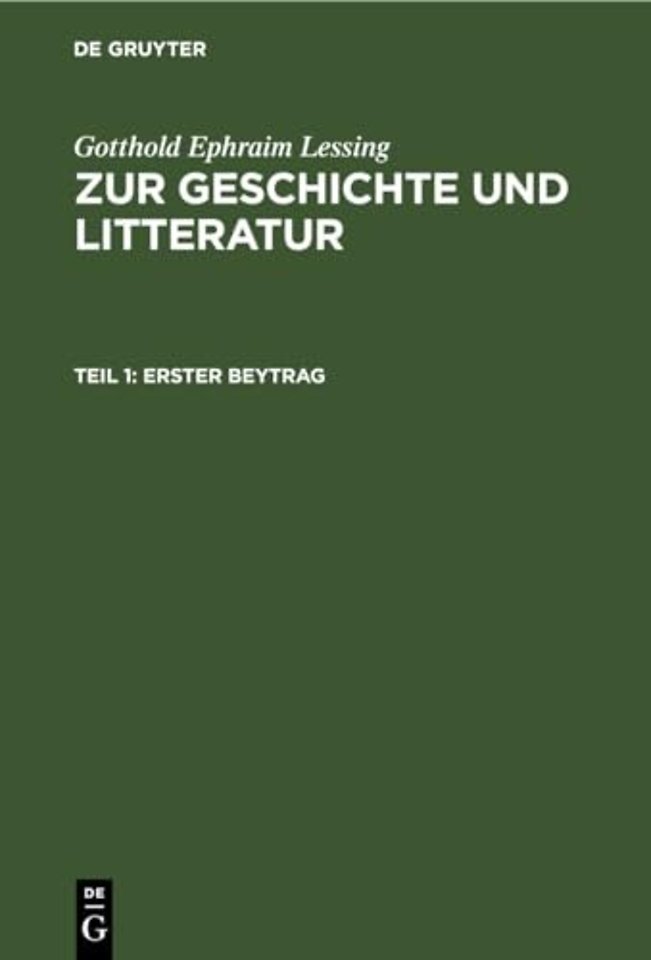 Erster Beytrag