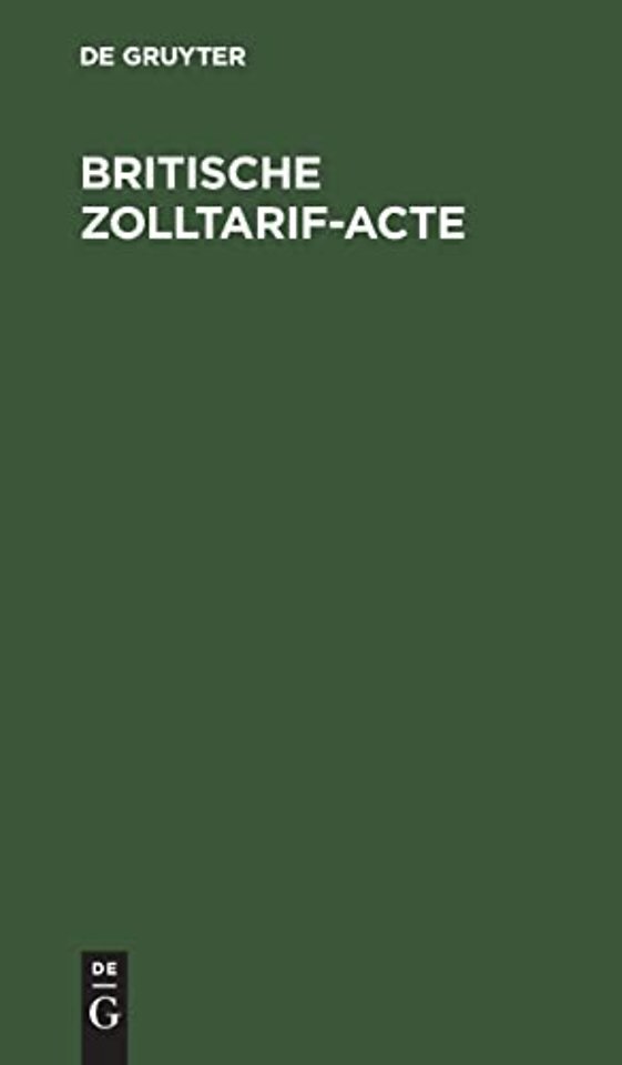 Britische Zolltarif–Acte