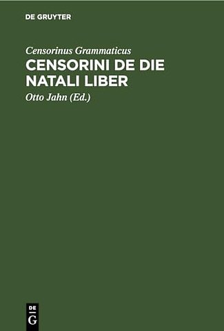 Censorini de Die Natali Liber