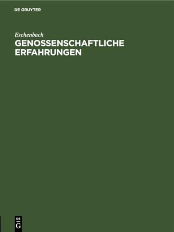Genossenschaftliche Erfahrungen