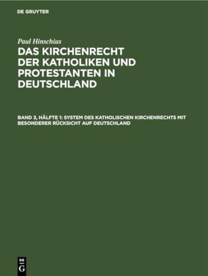 System Des Katholischen Kirchenrechts Mit Besonderer Rucksicht Auf Deutschland