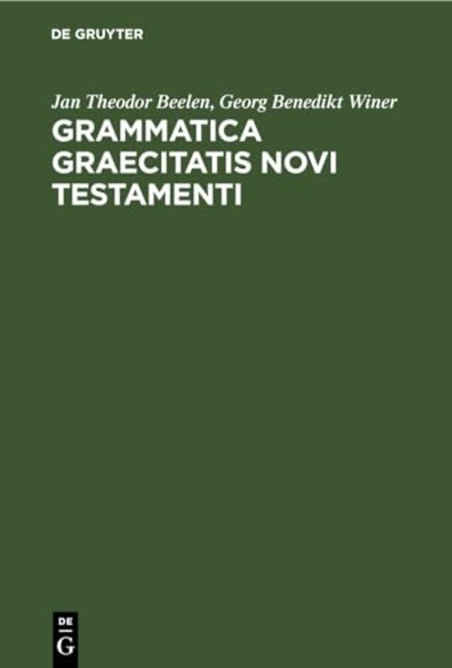 Grammatica Graecitatis Novi Testamenti