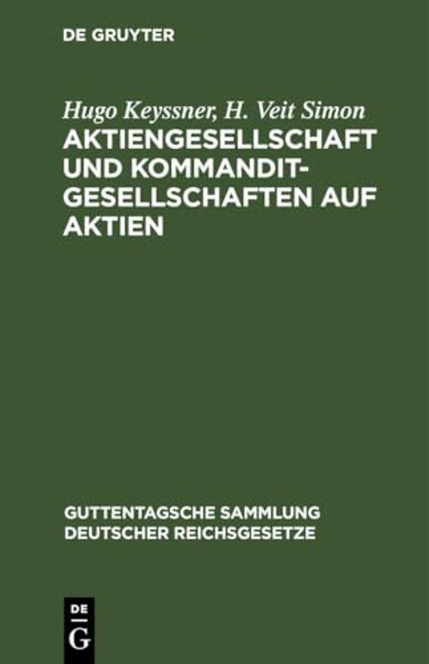 Aktiengesellschaft und Kommanditgesellschaften auf Aktien