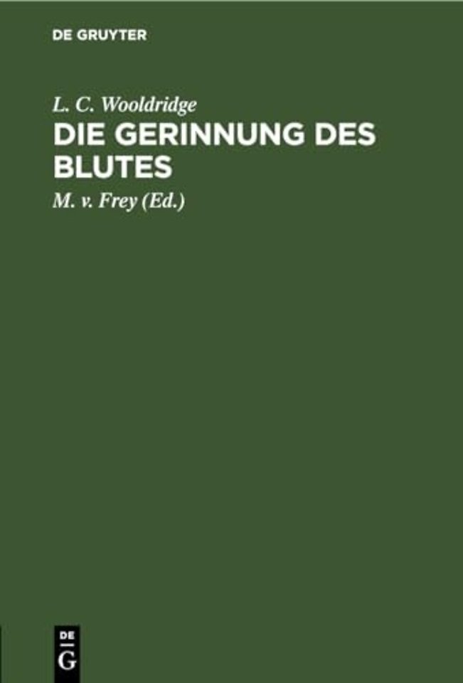 Die Gerinnung Des Blutes