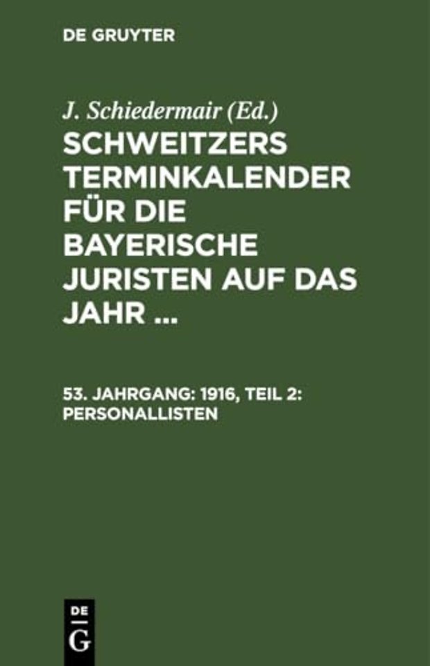 1916, Teil 2: Personallisten